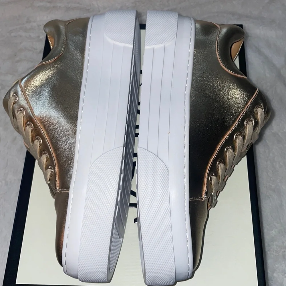 NWT J/SLIDES AMANDA Gold Leather - Picture 13 of 15